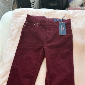 Vineyard Vines Dark Red Corduroy Pants